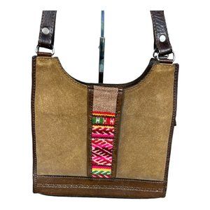 Leather, Suede and Embroidered‎ Handbag